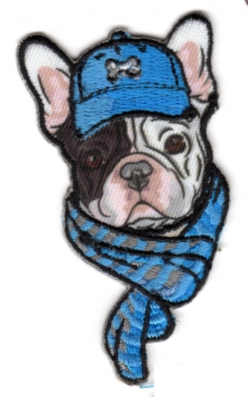 strijkapplicatie franse bulldog met pet