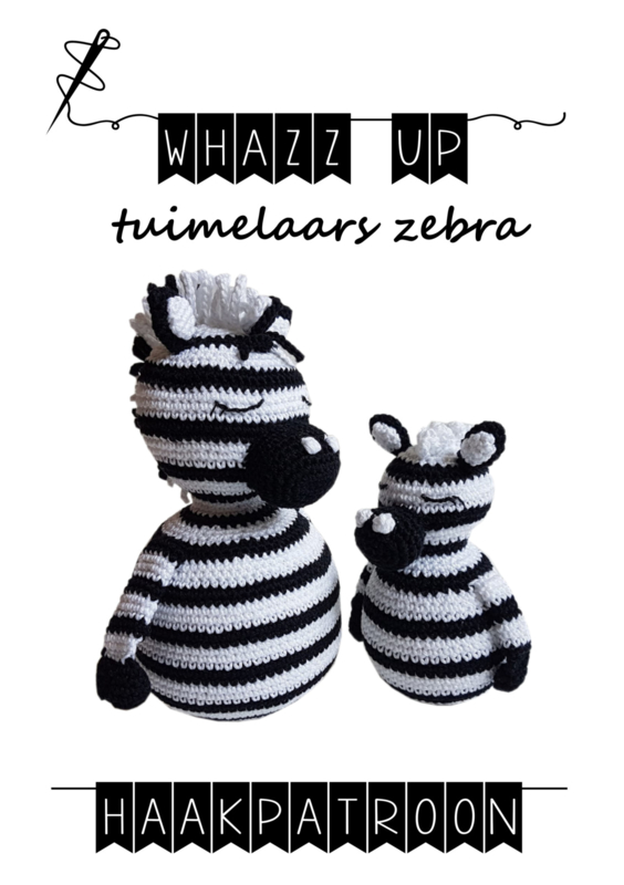 WHAZZ UP haakboekje (set) tuimelaars zebra