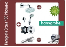 Hansgrohe croma 160 showerset chroom met afvoergoot