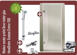 Nisdeur zonder profiel  70/80/90/100cm Hansgrohe Croma100 Ecostat1001