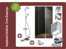 Inloopdouche 95+30cm Hansgrohe Croma Showerpipe