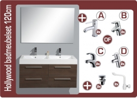 Hollywood Badmeubelset 120cm  2 waskommen