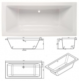 Plan afm 180x80 duo ligbadkomb hansgrohe ecostat 1001SL