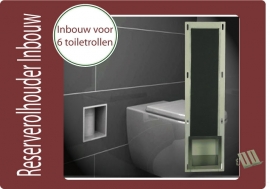 Reserverolhouder Design inbouw voor 6 rollen