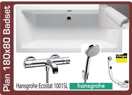 Plan afm 180x80 duo ligbadkomb hansgrohe ecostat 1001SL