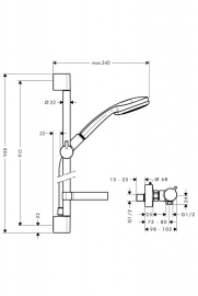 Hansgrohe Croma100 Ecostat Comfort 2703400