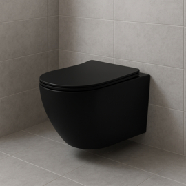 Tece City Sense Compact Rimfree  turboflush 49cm met softclose zitting matzwart toiletset
