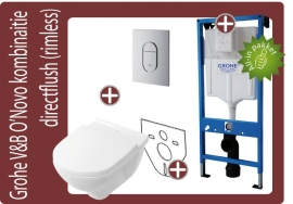 Grohe Villeroy&Boch O`Novo Directflush (Rimfree) toiletkombinatie