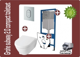 Grohe Villeroy&Boch Subway 2.0 Compact 48cm Directflush (Rimfree) toiletkombinatie