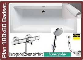 Plan afm 180x80 duo ligbadkomb hansgrohe ecostat comfort