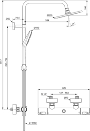 Ideal standard idealrain regendoucheset A7225AA