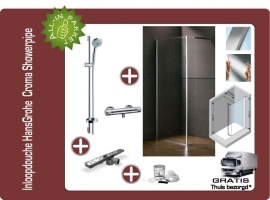 Inloopdouche 95+30cm Hansgrohe croma100 ecostat1001