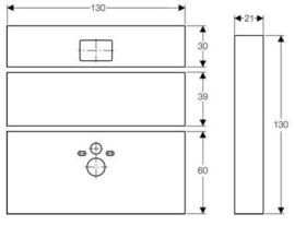 Geberit gipskarton beplating voor toiletruimte tot 130cm breed