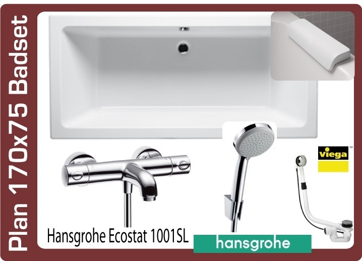 Plan afm 170x75 duo ligbadkomb hansgrohe ecostat 1001SL