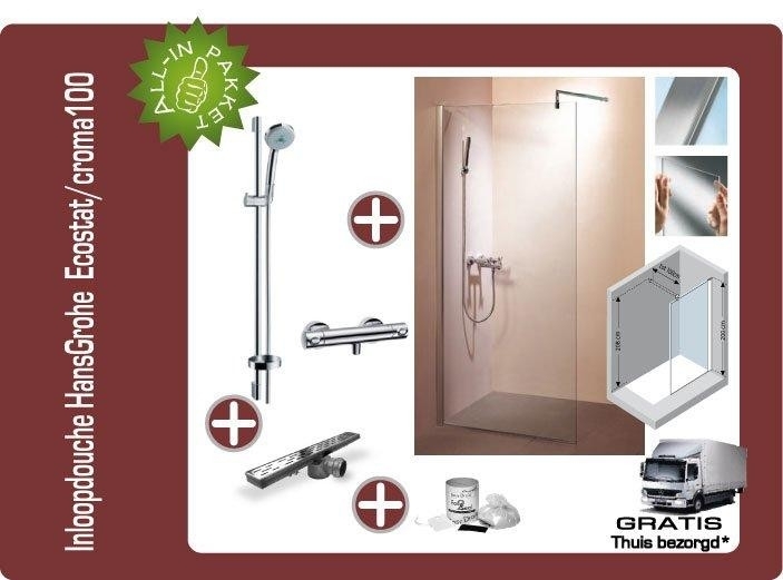 Inloopdouche 95cm Hansgrohe Croma100 Ecostat1001