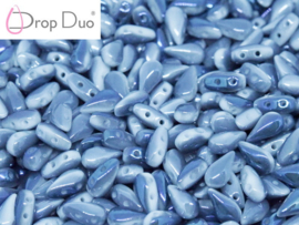 DropDuo 3x6mm Chalk White Blue Flare Full, 50 stuks