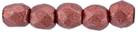 Firepolished 2mm ColorTrends: Saturated Metallic Cherry Tomato, per 50 stuks