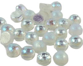 10x 2-Hole Cabochon 6mm Crystal Etched AB Full