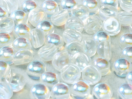 10x 2-Hole Cabochon 6mm Crystal Green Rainbow