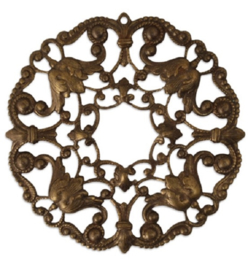 Vintaj Ornate Wreath Filigree with hole 49mm, per stuk