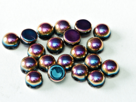 10x 2-Hole Cabochon 6mm Jet Full Sliperit