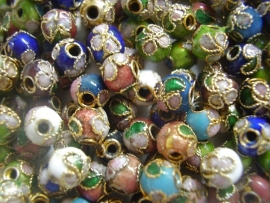 Cloisonne kleurenmix 6mm 10stuks