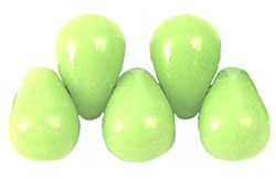 PCD-0406/51010 Czech Drops 6x4mm Milky Dark Peridot, per 30 stuks