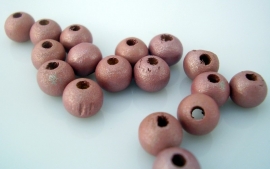 Houten kraal roze/bruin 5193 hout 8mm per 10 stuks