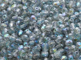 Fire polished 3mm Crystal Blue Rainbow, 100 of 50 stuks, vanaf