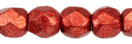 Firepolished 2mm ColorTrends: Saturated Metallic Cranberry, per 50 stuks