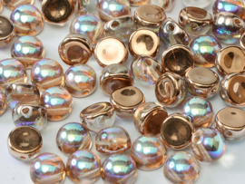 10x 2-Hole Cabochon 6mm Crystal Copper Rainbow