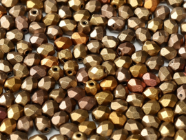 Fire polished 3mm Metallic Mix, 100 of 50 stuks, vanaf