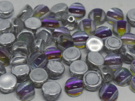 10x 2-Hole Cabochon 6mm Crystal Underlit Petroleum