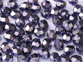 Fire Polished 3mm Jet Heavy Metal Purple, 100 of 50 stuks, vanaf