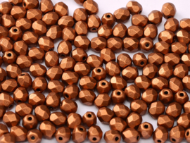 Fire polished 4mm Copper, 100 of 50 stuks, vanaf