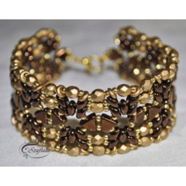 Armband 'Golden Chocolate', ontwerp Agnieszka, met o.a. Kheops en SuperDuo