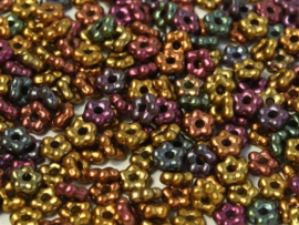 Flower Beads 5mm Purple Iris Gold 25x