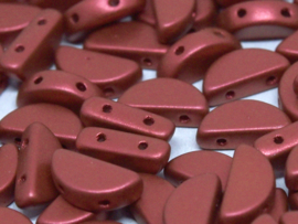 Semi Circle Beads Lava Red, per 10 stuks