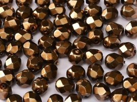 Fire Polished 3mm Jet Heavy Metal Light Bronze, 100 of 50 stuks, vanaf