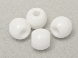 Large hole beads Alabaster, per 5 stuks