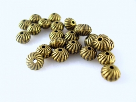 Tibetaans bronzen kraaltjes discvorm 473y 6 bij 4mm per 10 gram ongeveer 20 stuks