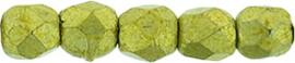 Firepolished 2mm ColorTrends: Saturated Metallic Primrose Yellow, per 50 stuks