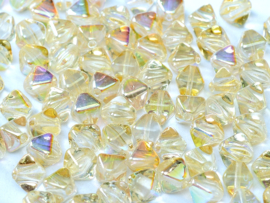 15x Czech Bicone 6mm Crystal Yellow Rainbow