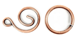 Trinity Brass Swirl Clasp Set 24x11,5mm antique copper plated, x1