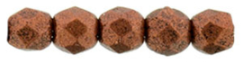 Firepolished 2mm Matte Metallic Dark Copper, per 50 stuks