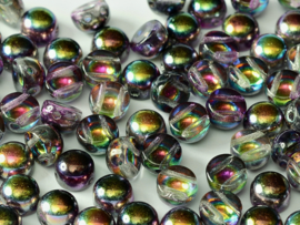 10x 2-Hole Cabochon 6mm Crystal Magic Purple