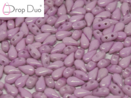 DropDuo 3x6mm Chalk White Lila Luster, 50 stuks