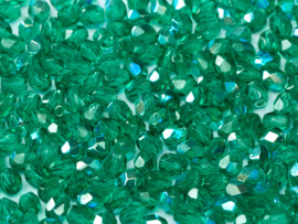 Fire polished 4mm Emerald AB, 100 of 50 stuks, vanaf