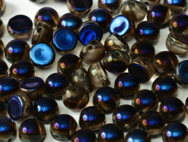 10x 2-Hole Cabochon 6mm Crystal Full Azuro