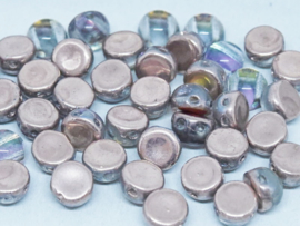 10x 2-Hole Cabochon 6mm Crystal Underlit Fairy Dust